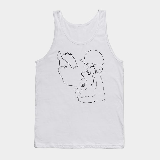 Horse on my line - Oneliner Tank Top by Motiondust